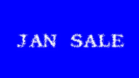 Jan Sale cloud text effect blue isolated background Stock Footage 138722099