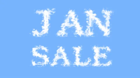 Jan Sale cloud text effect sky isolated background Stock-Footage 139638300