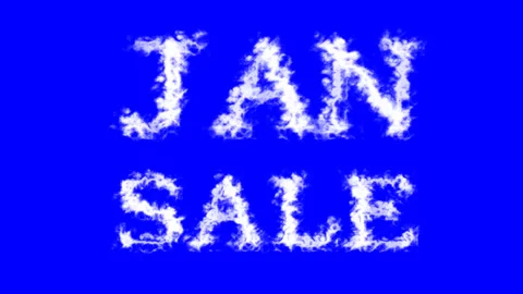 Jan Sale cloud text effect blue isolated background Stock Footage 139638336