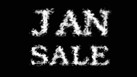 Jan Sale cloud text effect black isolated background Stock Footage 139638349