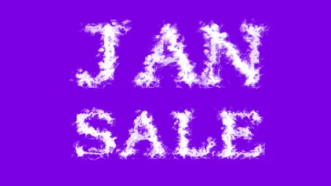 Jan Sale cloud text effect violet isolated background Stock Footage 139638361