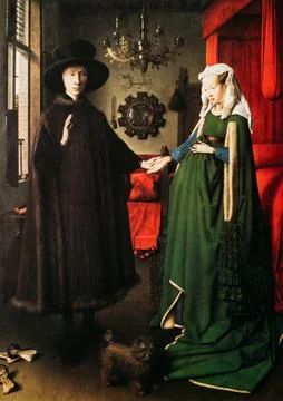 Jan Van Eyck, The Arnolfini Portrait Or The Portrait Of Giovanni Arnolfini And Illustration