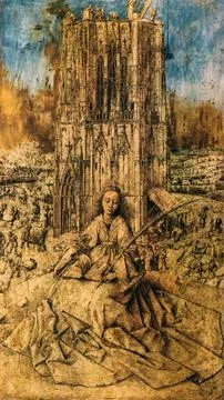 Jan Van Eyck, Saint Barbara. Saint Barbara Is A Small 1437 Drawing On Oak Panel Illustration