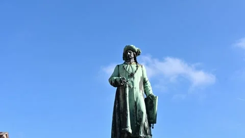 Jan van Eyck Statue Video stock 299874933