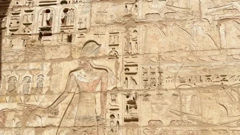 Jan24, 2026, Egypt, Luxor: Medinet Habu, the mortuary temple of Ramesses III Stock Footage 336259221