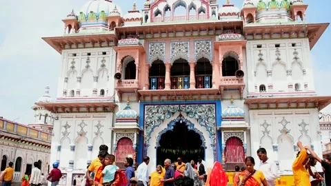 Janaki Mandir or Temple which is dedicated To Goddess Sita in Janakpur of Nepal Stock Footage 203781597