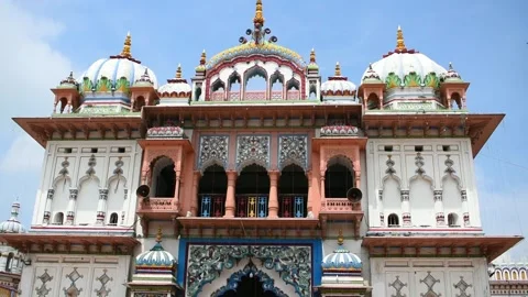 Janaki Mandir or Temple which is dedicated To Goddess Sita in Janakpur of Nepal Stock Footage 203781624