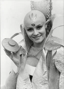 Janet Withey Model / Beauty Queen Dressed As Alien To Promote Space-themed Board Stock Photos