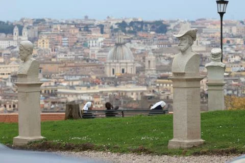 Janiculum hill in rome Stock Photos