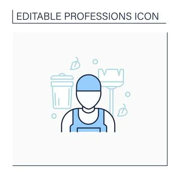 Janitor line icon Ilustración de archivo