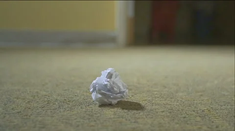 Janitor picks up garbage littering office floor. Stock Footage 56394022