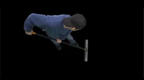Janitor Sweeping 스톡 동영상 5099292