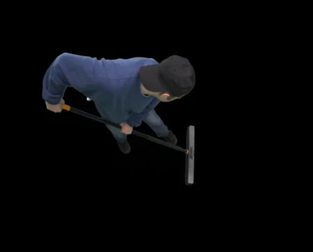 Janitor Sweeping Stock Footage 5234077