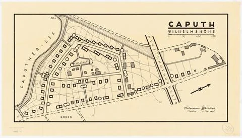 Jansen Hermann (1869-1945), development plan of the Self-Help Krhenberg set.. 库存照片