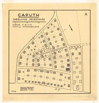 Jansen Hermann (1869-1945), development plan of the Self-Help Krhenberg set.. 库存照片
