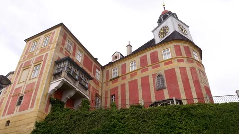 Jansky Vrch chateau castle pan up Stock Footage 113086859