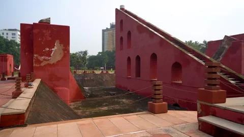 Jantar Mantar: 18th Century Astronomical Wonder in India Stock Footage 317072653
