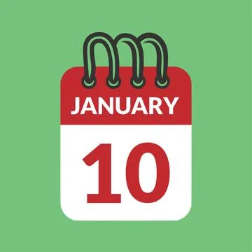 January 10 Calendar icon vector illustration. Stock Illustration