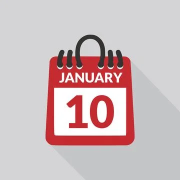 January 10 Calendar icon vector illustration. Stock Illustration