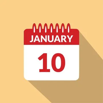 January 10 Calendar icon vector illustration. Stock Illustration