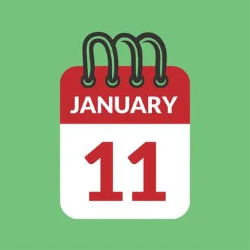January 11 Calendar icon vector illustration. Stock Illustration