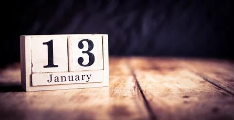 January 13th, 13 January,  Thirteenth of January, calendar month - date or an Stock Photos