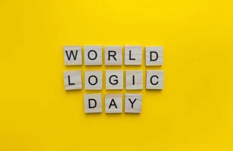 January 14, World logic day, a minimalistic banner with an inscription in w.. Stock Photos
