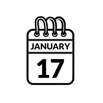 January 17 Calendar icon vector illustration. Stock Illustration