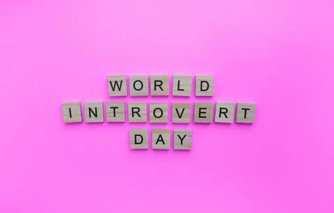 January 2, World introvert day, minimalistic banner with the inscription in.. Stock Photos