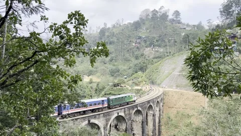 January 20 2026 train leaving Nine Arch Bridge Ella Sri Lanka Stock Footage 331711071