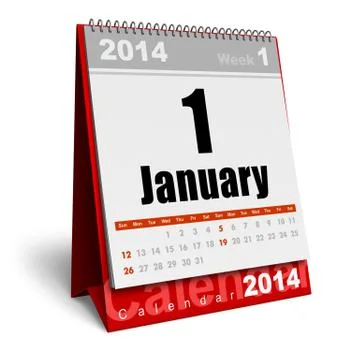 January 2014 calendar Stock Illustration