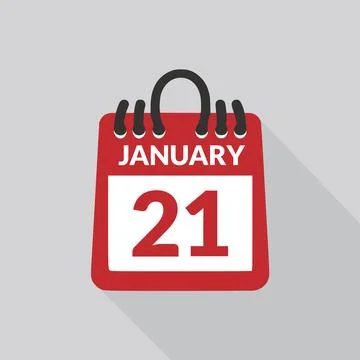 January 21 Calendar icon vector illustration. Stock Illustration