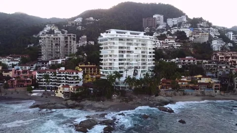January 27, 2024, Ocean-Front in Puerto Vallarta, Mexico Stock Footage 264397285
