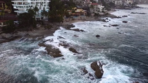 January 27, 2024, Ocean-Front in Puerto Vallarta, Mexico Stock Footage 264464249