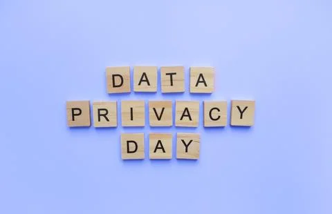 January 28, Data Privacy Day, minimalistic banner with the inscription in w.. Stock Photos