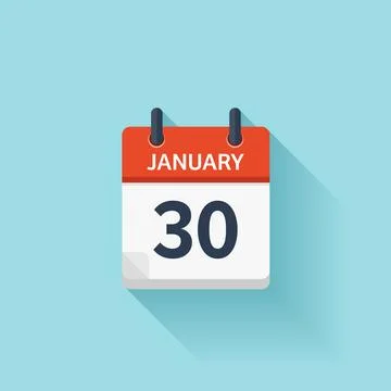 January 30. Vector flat daily calendar icon. Date and time, day, month. Holiday. Stock Illustration