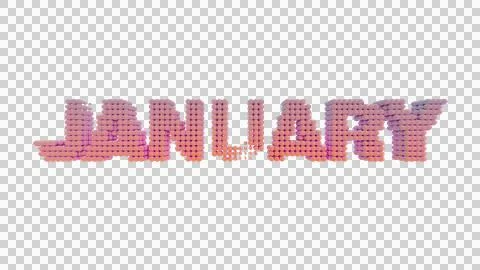 JANUARY - 3D Pastel Gradient Isolated Stock Illustration