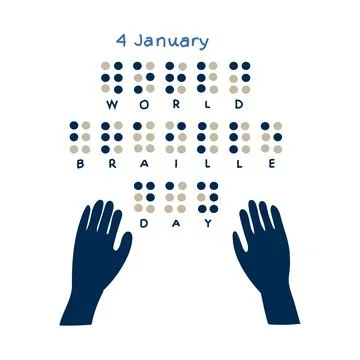January 4 is World Braille Day vector illustration Stock Illustration