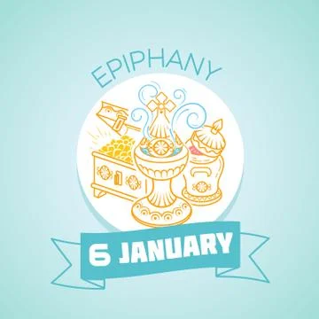 January 6 Epiphany Stock Illustration