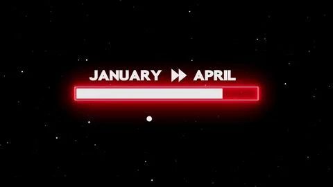 January to april loading bar progress Stock Illustration