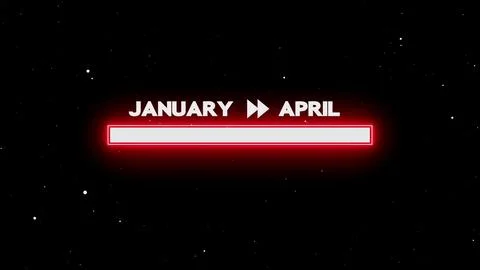 January to april loading bar progress Stock Illustration
