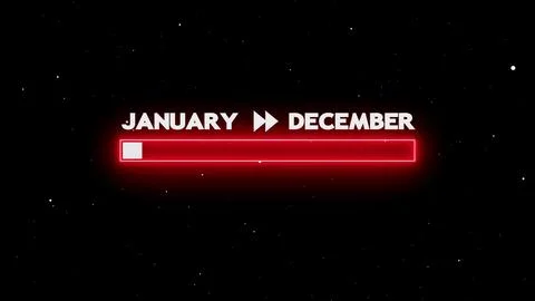 January to December loading bar animation Stock Illustration