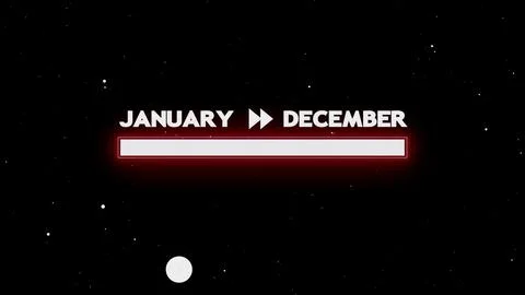 January to December loading bar animation Stock Illustration