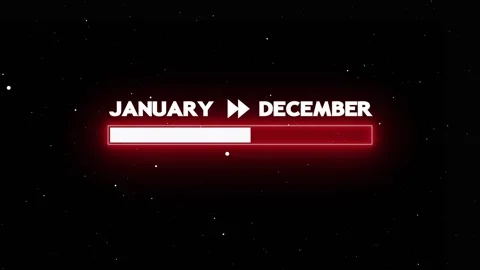 January to december progress bar animation Stock Footage 328386449