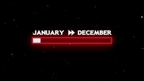 January to december progress bar Illustrazione stock