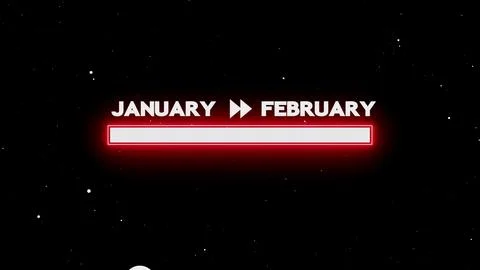 January to February full progress 스톡 일러스트