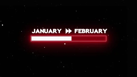 January to february loading bar Stock Footage 328386406
