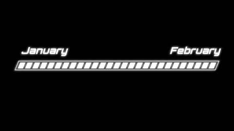 January to February Progress Bar Timeline Animation, Monthly Time Transition Stock Footage 329036121
