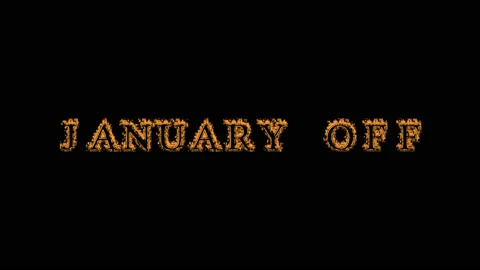 January Off fire text effect black background Stock Footage 136066338