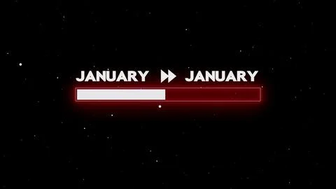 January to January progress bar Stock Illustration